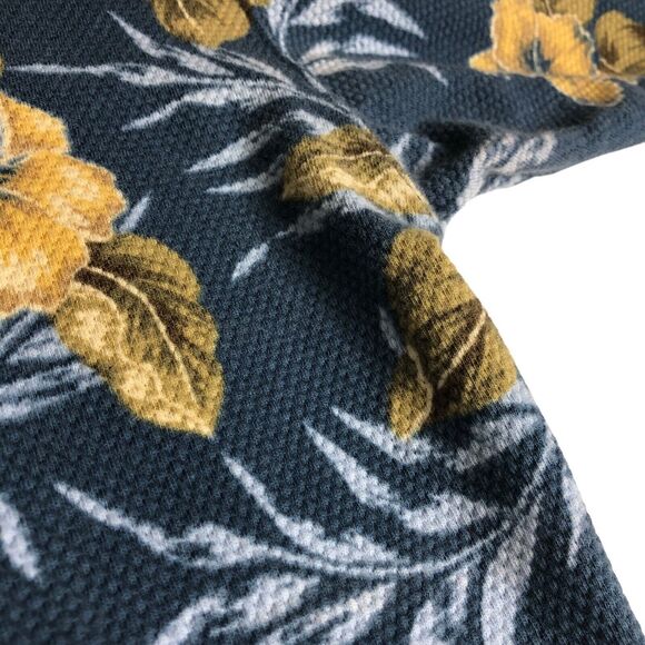 Vintage OP Sport Hawaiian Polo Shirt Mens XL Floral Retro Beach Aloha 90s Waffle - Picture 2 of 14